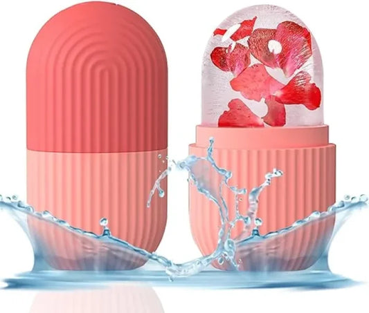Silicone Ice Cube Face Roller Tray | Reusable Frozen Facial Massage Tool | Cooling Skincare Ice Roller (Assorted Colors)